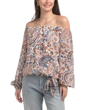 Marshalls Off The Shoulder Tie Hem Top For - Brown