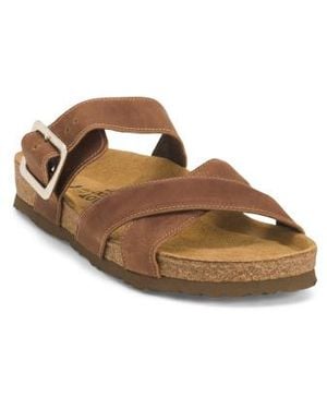 Marshalls Leather Chicago Footbed Comfort Sandals For - Brown
