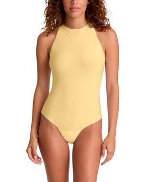 Marshalls Butter Soft Crew Neck Tank Bodysuit For - Orange