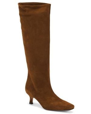 Marshalls Suede Kitten Wrapped Heel High Shaft Boots For - Brown
