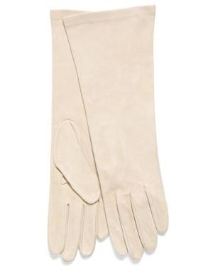 Marshalls Suede Long Gloves With Silk Lining For - Natural
