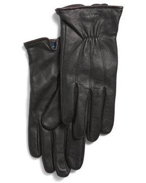 Marshalls Leather Touchscreen Gloves With Wool And Cashmere Blend Lining For - Gray