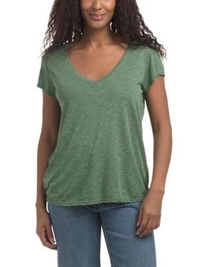 Marshalls Allison V-Neck Top With Center Back Seam For - Green