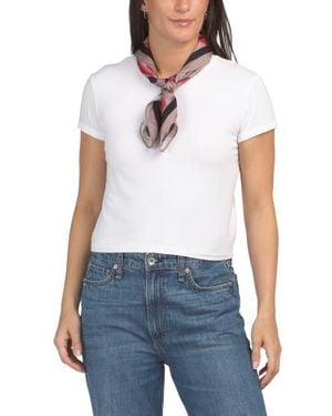 Marshalls Silk Floral Scarf For - White