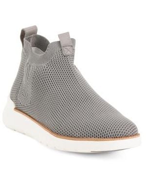 Marshalls Leather Emery Chelsea Boots With Knit Details For - Gray