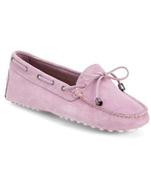 Marshalls Suede Car Shoes With Knot Accent For - Pink