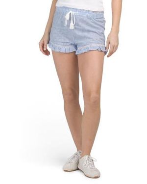 Marshalls Cotton Striped Shorts - Blue