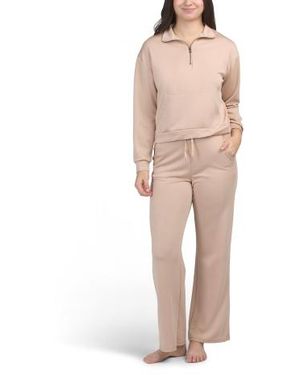 Marshalls 2Pc Pax Scuba Sweatshirt And Sweatpants Lounge Set For - Natural