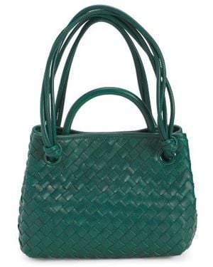 Marshalls Leather Hazel Hand Woven Mini Tote With Strap For - Green