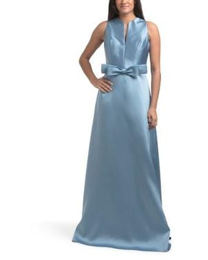 Marshalls Sleeveless Mikado Gown With Bow For - Blue