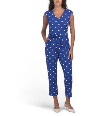 Marshalls Petite Stretch Crepe Jumpsuit For - Blue