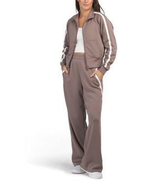 Marshalls 2Pc Super Soft Track Jacket And Pants Set - Brown