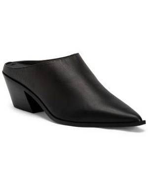 Marshalls Leather Savile Pointed Toe Heeled Mules For - Black