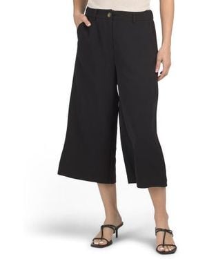 Marshalls Culotte Capris With Elastic Back Waistband For - Black