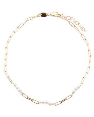 Marshalls 18Kt Plated Bronze Paperclip Anklet For - Natural
