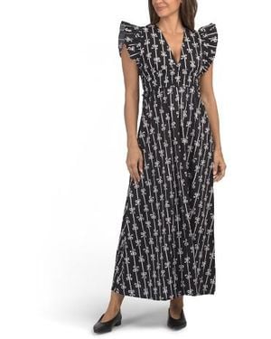 Marshalls Watch Ruffle Shoulder Maxi Dress For - Black