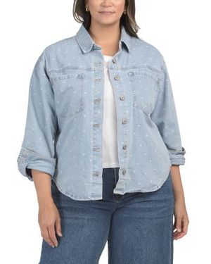 Marshalls Plus Star Shacket For - Blue