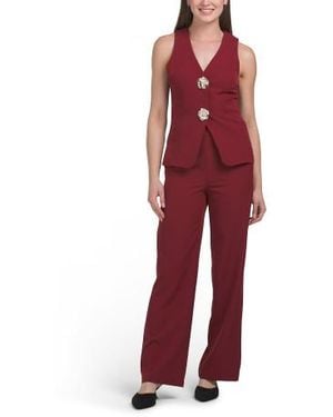 Marshalls 2Pc Vest Top With Matching Pants Set For - Red