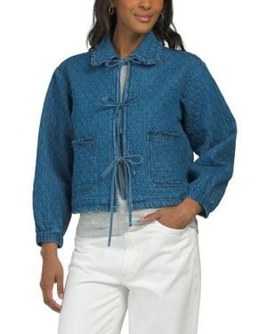Marshalls Quilted Tie Front Jacket For - Blue