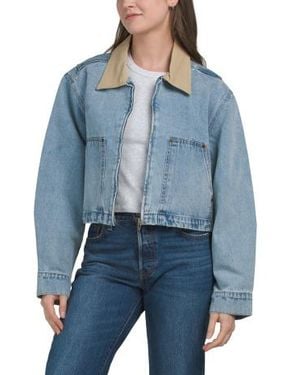 Marshalls Cropped Denim Barn Jacket For - Blue