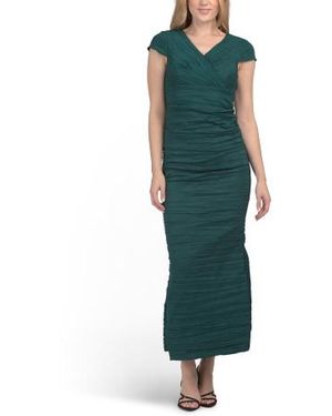 sachin and babi light blue dress Emerald Green Satin One Shoulder Split Long Dress