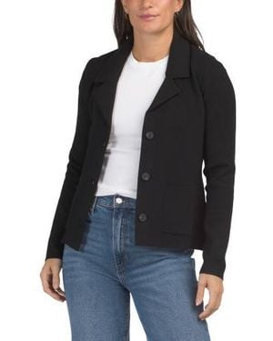 Marshalls Long Sleeve Button Solid Blazer For - Black