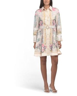 Marshalls Long Sleeve Romantic Floral Mini Dress For - Natural