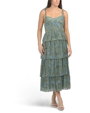 Marshalls Gabrielle Velvet Burnout Maxi Dress For - Green