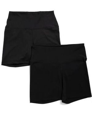 Marshalls 2Pk Butter Tech Hudson Elastic-Free High Rise Shorts - Black