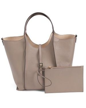 Marshalls Leather Tote With Inside Pouch For - Gray