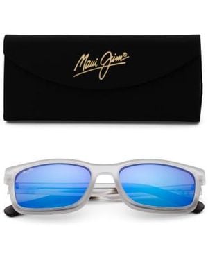 Marshalls 55Mm Stone Shack Polarized Rectangle Sunglasses - Blue