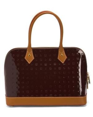 Marshalls Patent Leather Dome Vaccheta Satchel For - Brown