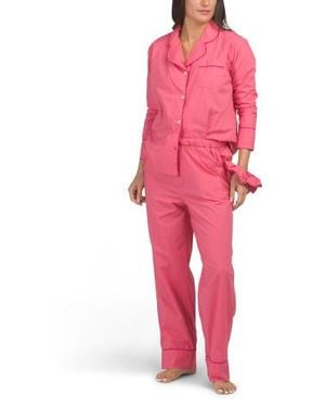 Marshalls 2Pc Organic Cotton Haze Pajama Gift Set With Pouch And Hair Tie For - Pink