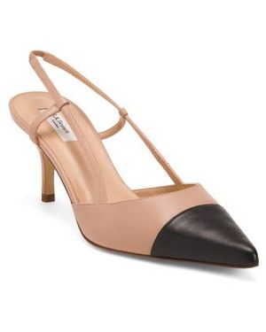 Marshalls Leather Hally Toe Cap Slingback Heels For - Pink