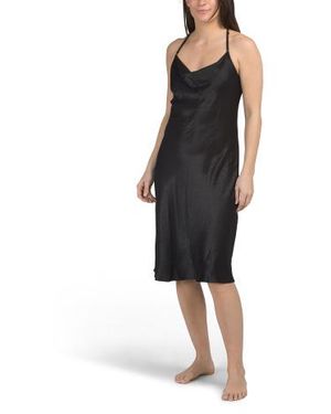 Marshalls Giunevere Satin Midi Chemise For - Black