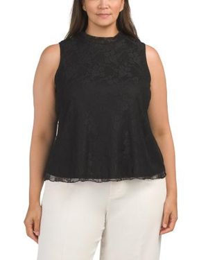 Marshalls Plus Lace Tank For - Black