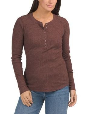 Marshalls Regan Henley Neck T-Shirt For - Purple