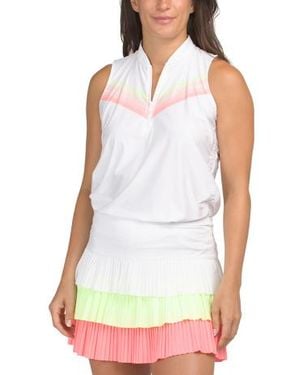 Marshalls Sunset Spin Quarter Zip Tank Top For - White