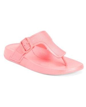 Marshalls Iqushion Pearlized Adjustable Buckle Flip Flop Sandals For - Pink