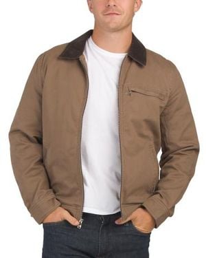 Marshalls Cotton Blend Corduroy Collar Barn Jacket - Brown