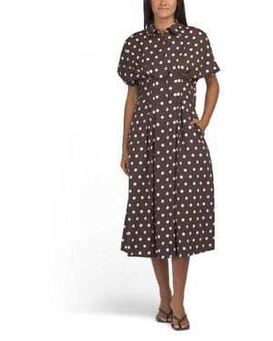 Marshalls Polka Dot Pin Tuck Waist Shirt Dress For - Red