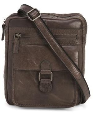 Marshalls Leather Voyager Hand Stained Crossbody For - Brown