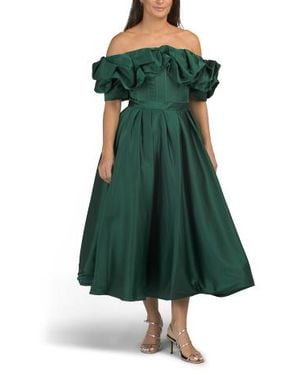 Marshalls Off The Shoulder Corset Mikado Maxi Dress For - Green