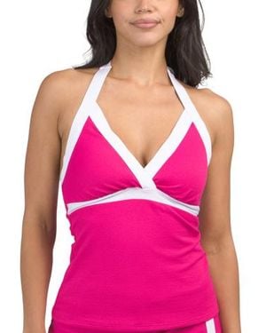 Marshalls I'M With The Band Halter Neck Tankini Swim Top For - Pink