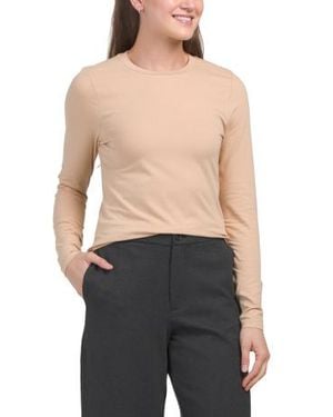 Marshalls Fitted Long Sleeve Crew Neck T-Shirt For - Black