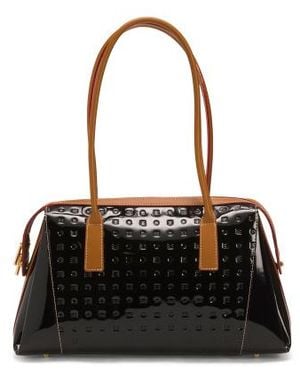 Marshalls Leather Long Strap East West Dome Bag For - Black
