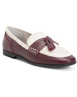 Marshalls Leather Pheby Colorblock Tassel Loafers For - Brown