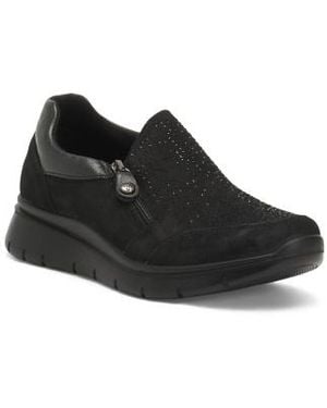 Marshalls Leather Slip On Shoes For - Black