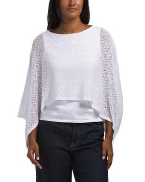 Marshalls Cable Knit Poncho Sweater For - White