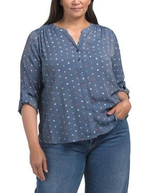 Marshalls Plus Slub Star Top For - Blue